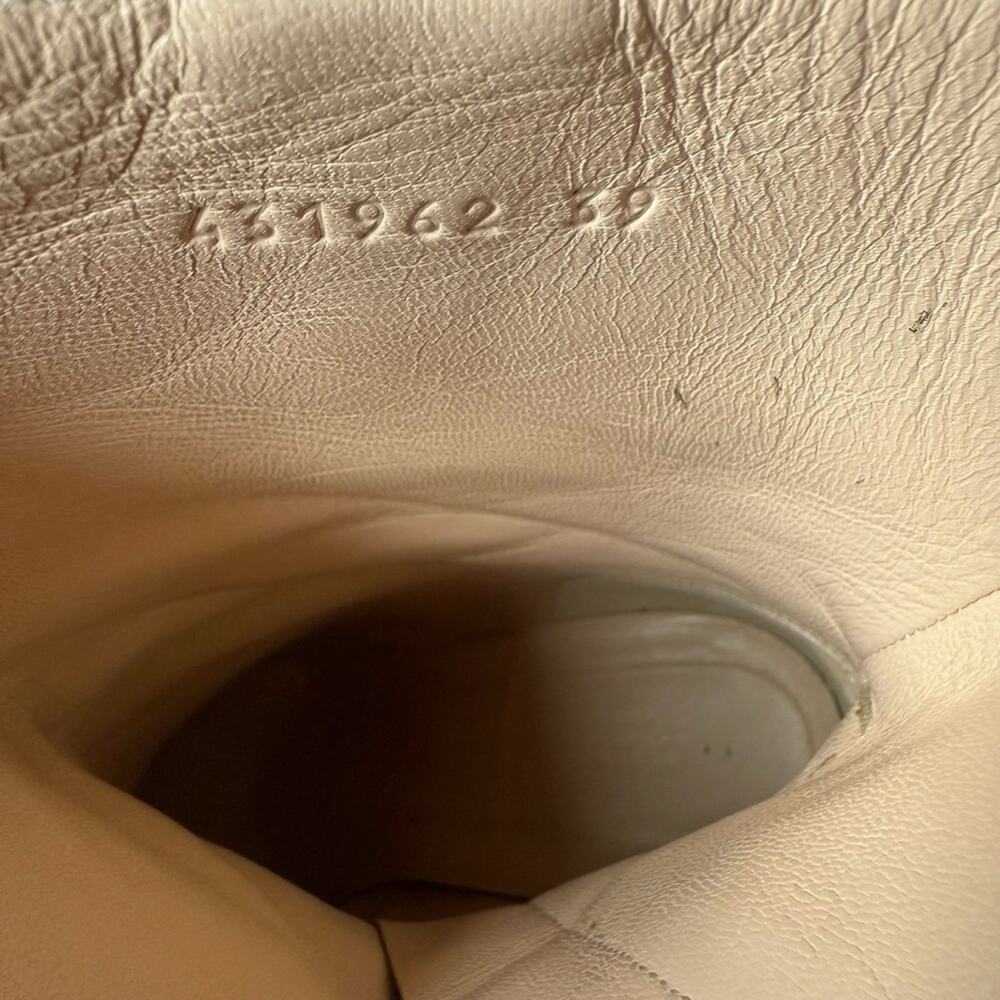 Gucci Malaga Kid Web Carly Leather Mid Calf Boots Gold Stud Side  EU 39/US 9 - Picture 11 of 15